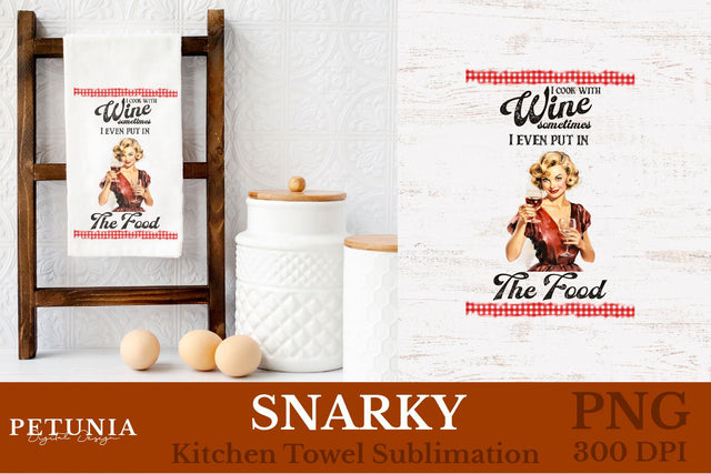 Retro Woman Kitchen Towel | Kitchen Towel Sublimation Design Sublimation Petunia Digital Design 