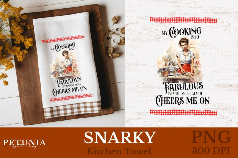 Retro Woman Kitchen Towel | Kitchen Towel Sublimation Design Sublimation Petunia Digital Design 