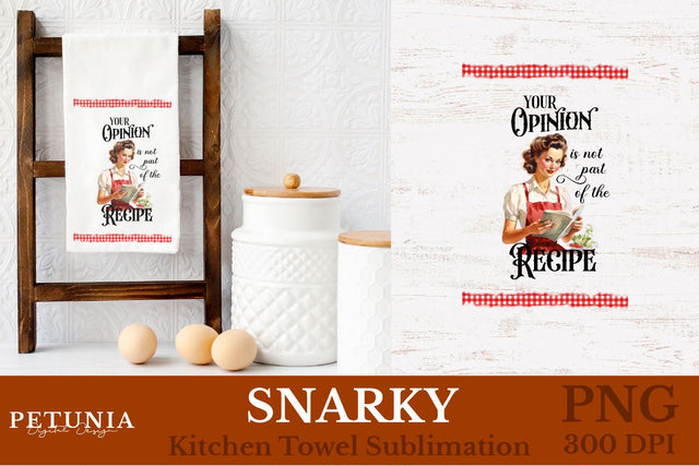 Retro Woman Kitchen Towel | Kitchen Towel Sublimation Design Sublimation Petunia Digital Design 