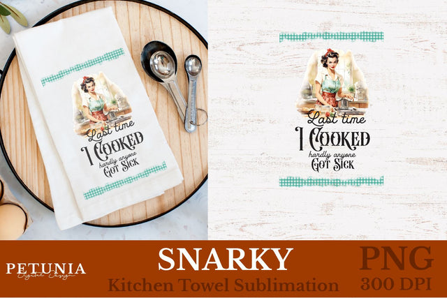 Retro Woman Kitchen Towel | Kitchen Towel Sublimation Design Sublimation Petunia Digital Design 