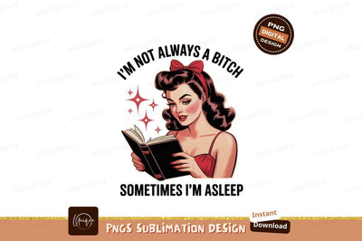 Retro Woman Reading Book vintage Sublimation Designangry 