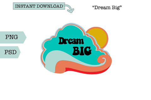 Retro Word Art SVG/Sublimation-Dream Big SVG Sharia Morton Designs 