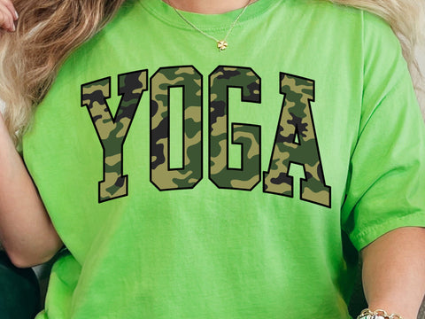 Retro Yoga Camo Sublimation Design SVG DesignDestine 