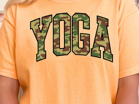 Retro Yoga Camo Sublimation Design SVG DesignDestine 
