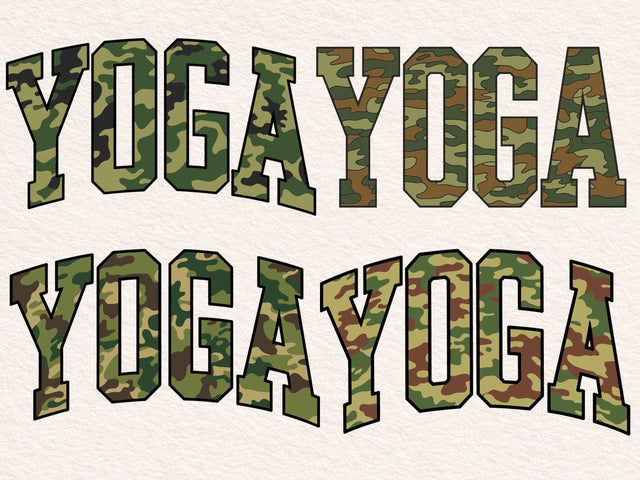 Retro Yoga Camo Sublimation Design SVG DesignDestine 