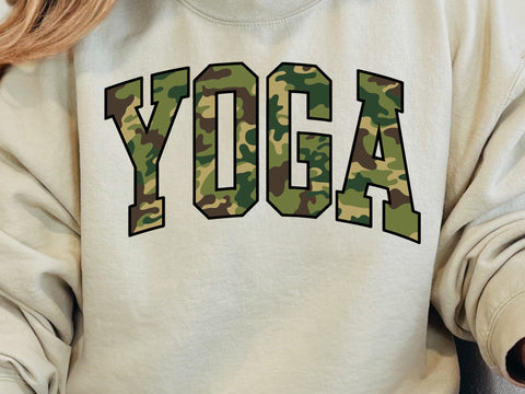 Retro Yoga Camo Sublimation Design SVG DesignDestine 