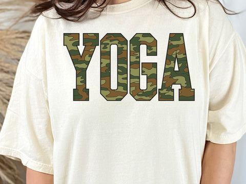 Retro Yoga Camo Sublimation Design SVG DesignDestine 