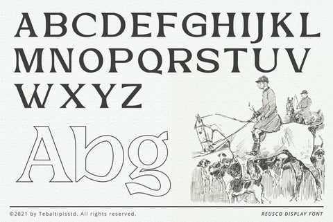 Reusco Display Typeface Font Fadeline Std. 