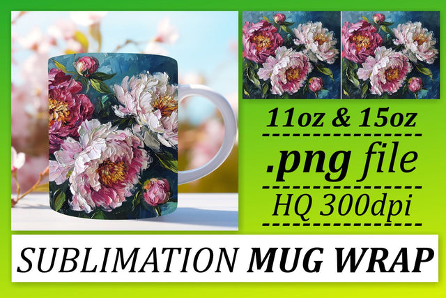 Revel in the Vivid Beauty of Oil Paint Pattern on Your Sublimation Mug Wrap - 11oz & 15oz Sublimation afrosvg 