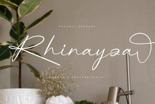 Rhinayza - Modern Signature Script Font Letterena Studios 