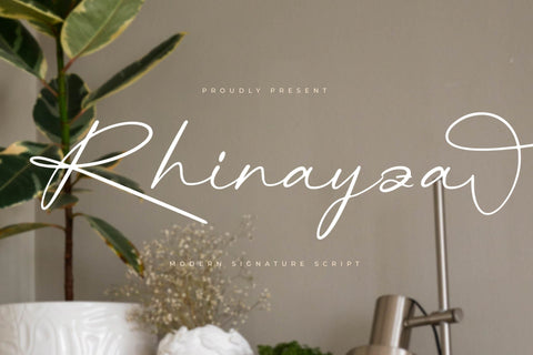 Rhinayza - Modern Signature Script Font Letterena Studios 