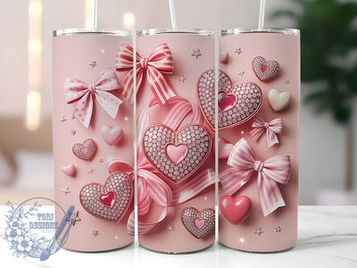 Rhinestone Cherry Bow Tumbler, Valentine Cherry Wrap, Sparkling Cherry Cup, 20oz Sublimation Wrap, Stylish Rhinestone Design Tumbler, Artistic Cherry Bow Cup, Glam Valentine Theme Wrap Sublimation ToriDesigns 