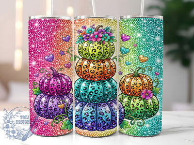 Rhinestone Leopard Pumpkins 20oz Tumbler, Rhinestone Leopard, Leopard Pumpkins, Pumpkin Tumbler, 20oz Tumbler, Rhinestone Tumbler, Leopard Tumbler, Tumbler Wrap Sublimation ToriDesigns 