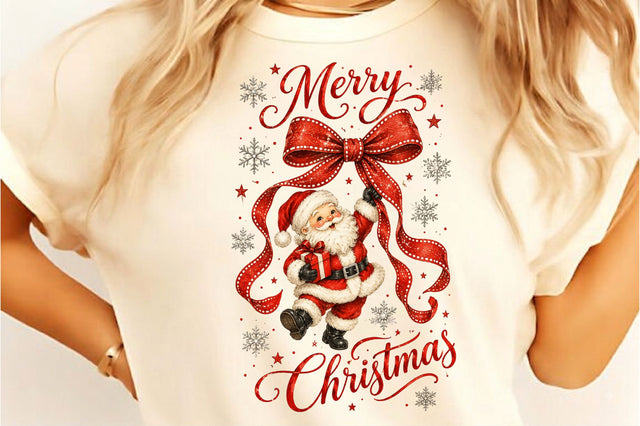 Rhinestone Merry Christmas Santa PNG Sublimation SVGista 