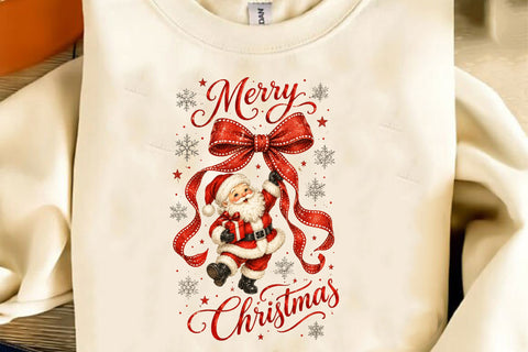 Rhinestone Merry Christmas Santa PNG Sublimation SVGista 
