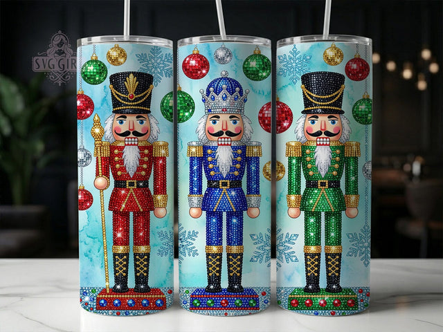 Rhinestone Nutcrackers 20oz Tumbler, Rhinestone Xmas, Nutcracker Tumbler, Christmas Nutcracker, Nutcracker Wrap, Rhinestone Tumbler, Holiday Nutcracker, 20oz Tumbler Wrap Sublimation SvggirlplusArt 