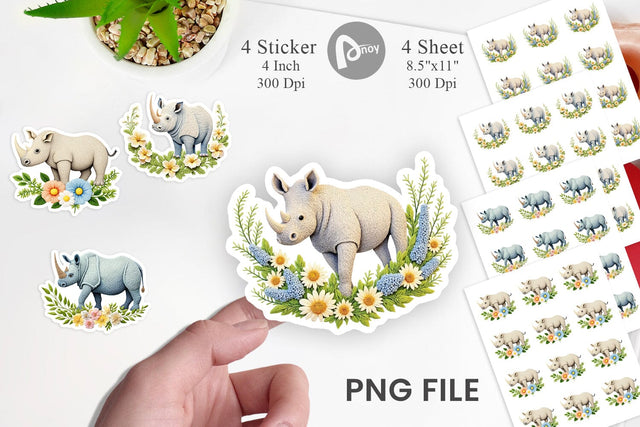 Rhino Embroidery Sticker Sublimation artnoy 
