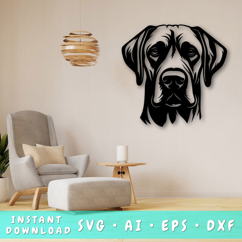 Rhodesian Ridgeback Laser SVG Cut File, Rhodesian Ridgeback Glowforge File, Rhodesian Ridgeback DXF, Rhodesian Ridgeback Wall Art SVG SVG HappyDesignStudio 