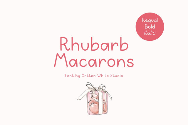Rhubarb Macaron Font Cotton White Studio 