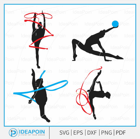 Rhythmic gymnastics svg, Gymnastics svg, Rhythmic gymnastics clipart, Rhythmic gymnastics Silhouette, Gymnastics Digital Download, gymnastics silhouettes SVG Dinvect 
