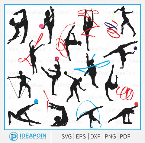 Rhythmic gymnastics svg, Gymnastics svg, Rhythmic gymnastics clipart, Rhythmic gymnastics Silhouette, Gymnastics Digital Download, gymnastics silhouettes SVG Dinvect 