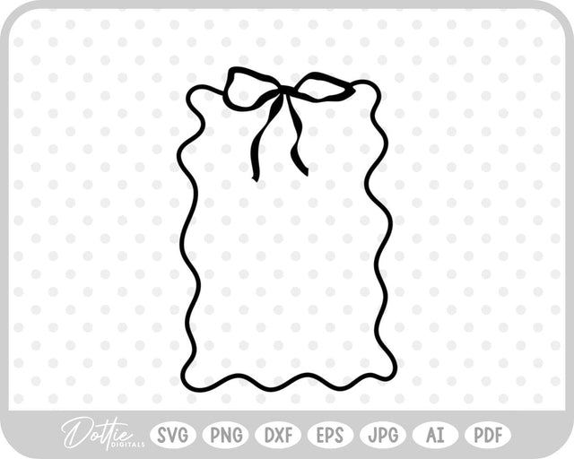 Ribbon Bow Border Frame SVG DottieDigitals 