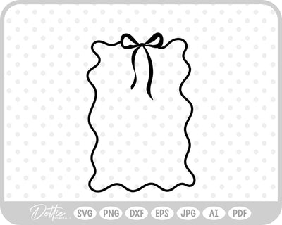 Ribbon Bow Border Frame SVG DottieDigitals 