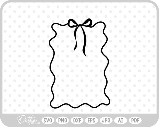 Ribbon Bow Border Frame SVG DottieDigitals 