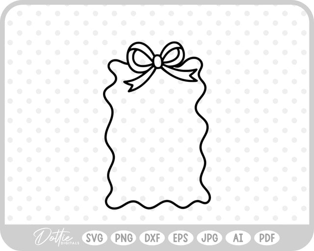 Ribbon Bow Border Frame SVG DottieDigitals 