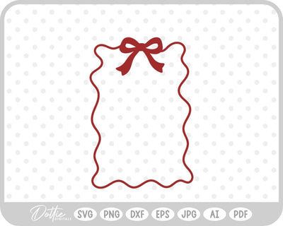 Ribbon Bow Border Frame SVG DottieDigitals 