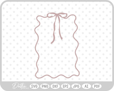 Ribbon Bow Border Frame SVG DottieDigitals 