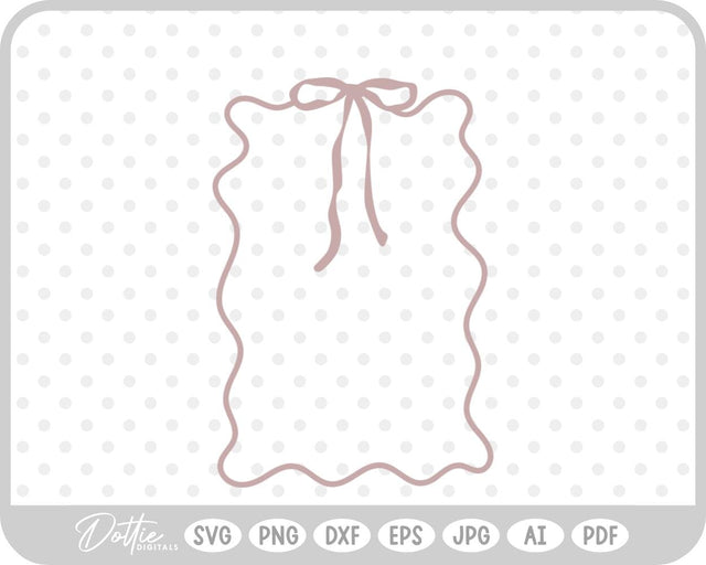 Ribbon Bow Border Frame SVG DottieDigitals 