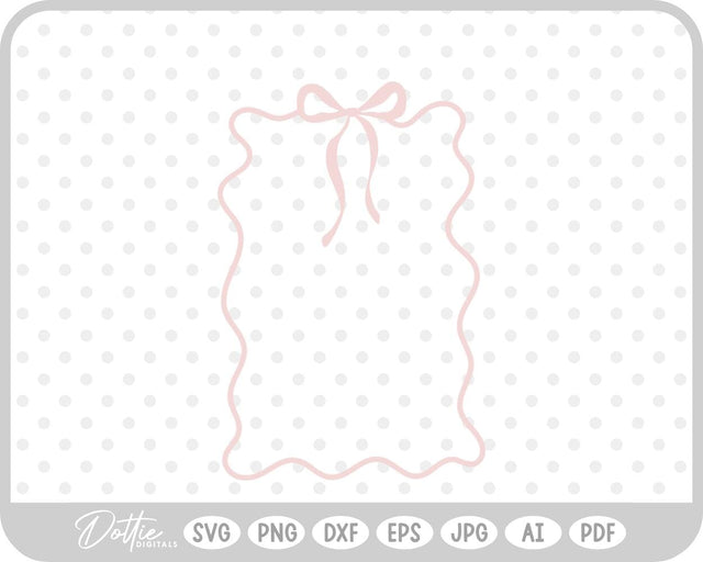 Ribbon Bow Border Frame SVG DottieDigitals 