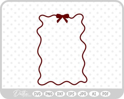 Ribbon Bow Border Frame SVG DottieDigitals 