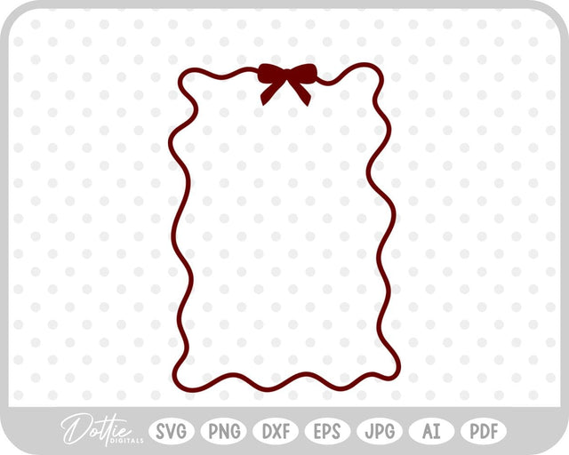 Ribbon Bow Border Frame SVG DottieDigitals 