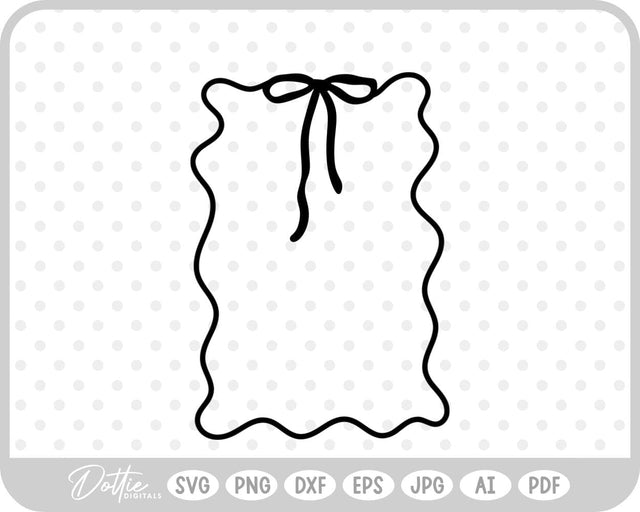 Ribbon Bow Border Frame SVG DottieDigitals 