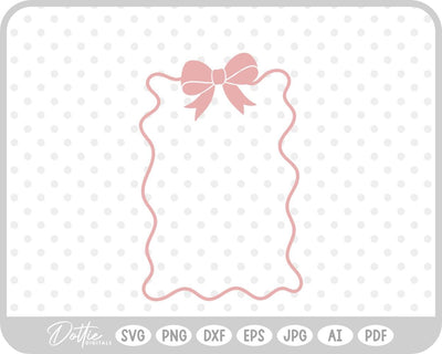 Ribbon Bow Border Frame SVG DottieDigitals 