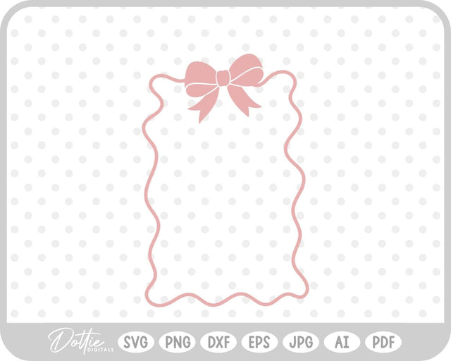 Ribbon Bow Border Frame SVG DottieDigitals 