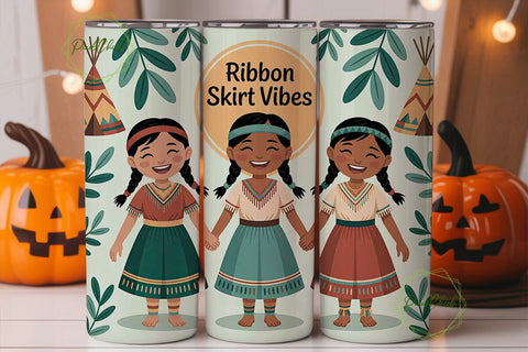 Ribbon Skirt Vibes 20oz Tumbler Wrap Sublimation PixelChick 