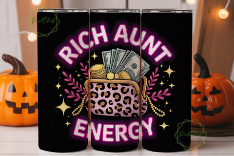Rich Aunt Energy 20oz Tumbler Wrap Sublimation PixelChick 