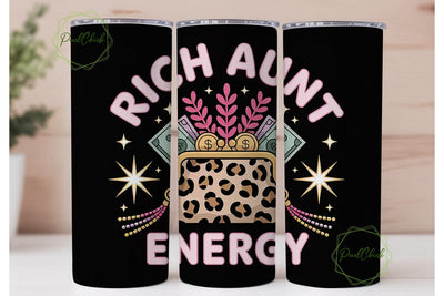 Rich Aunt Energy 20oz Tumbler Wrap Sublimation PixelChick 