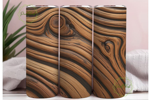 Rich Olive Wood Grain Tumbler Wrap PNG Sublimation PixelChick 