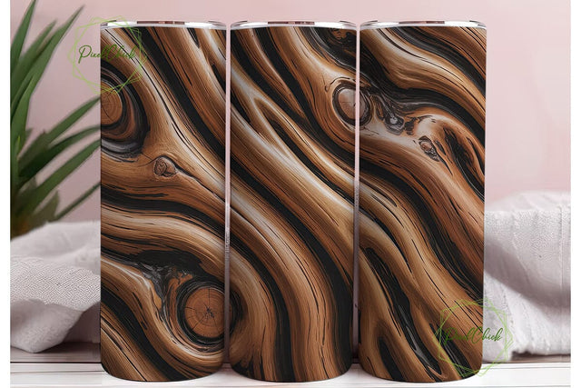 Rich Olive Wood Grain Tumbler Wrap PNG Sublimation PixelChick 