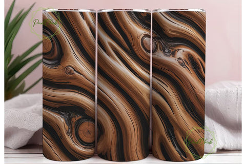 Rich Olive Wood Grain Tumbler Wrap PNG Sublimation PixelChick 