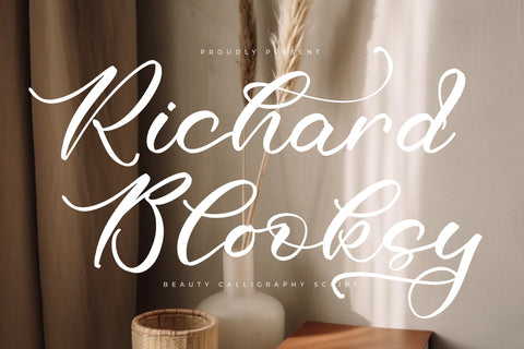 Richard Blooksy - Beauty Calligraphy Script Font Letterena Studios 