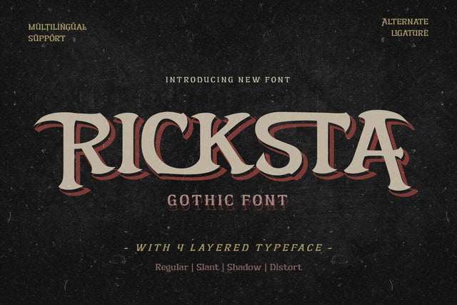 Ricksta - Gothic Font Font twinletter 