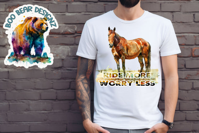 Ride More Worry Less Clipart Sublimation Boo Bear Designz 