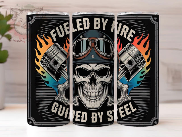 Ride Or Die Biker Skeleton Tumbler, Biker Skeleton Wrap, Skull Biker Cup, 20oz Sublimation Design, Motorcycle Skull Tumbler, Gothic Biker Gift, Badass Biker Tumbler Sublimation Lara' s Designs 