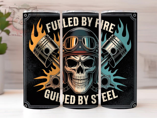 Ride Or Die Biker Skeleton Tumbler, Biker Skeleton Wrap, Skull Biker Cup, 20oz Sublimation Design, Motorcycle Skull Tumbler, Gothic Biker Gift, Badass Biker Tumbler Sublimation Lara' s Designs 