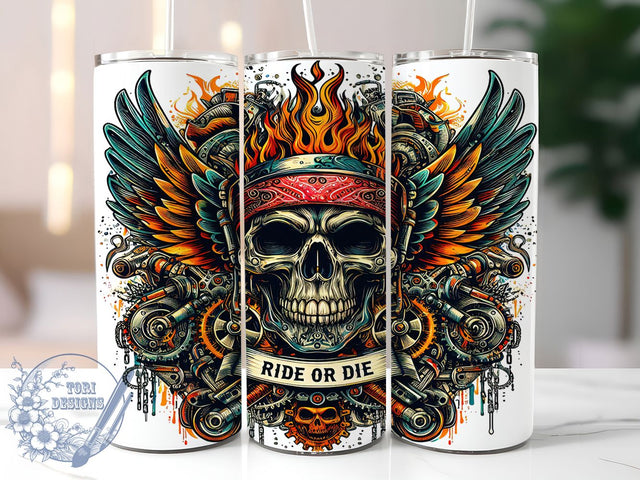 Ride or Die Patriotic Biker Tumbler Wrap, Motorcycle Tumbler PNG, Ride Or Die Tumbler, 20oz Sublimation Wrap, American Biker Tumbler, Patriotic Motorcycle Tumbler, Digital Download Tumbler Sublimation ToriDesigns 